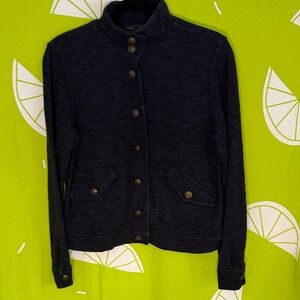 Lauren Ralph Lauren Navy Button-Front Bomber Jacket